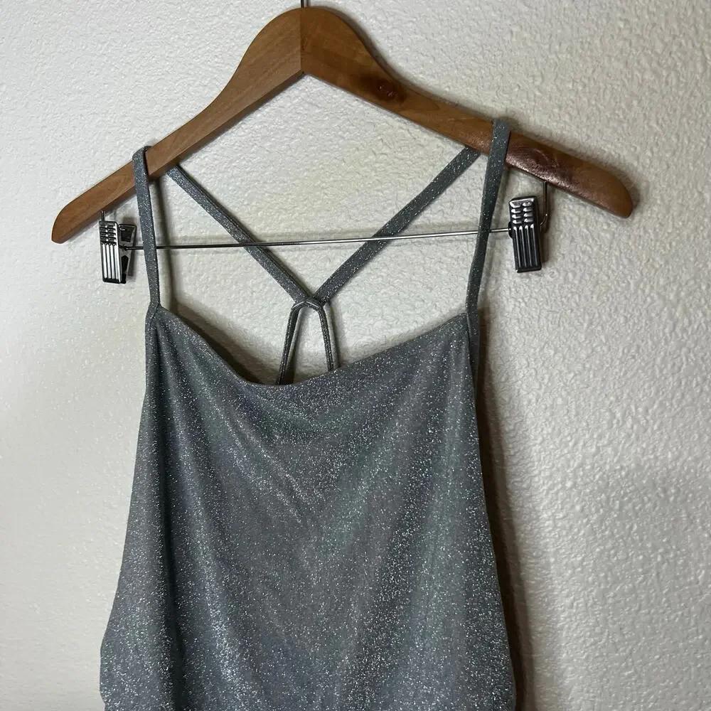 SKIMS Silver glimmer glitter one piece swimsuit WOMENS 4X Plus